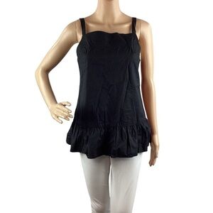 Trina Turk Lilibeth Ruffle Tank Size S Black